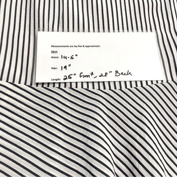 Ann Taylor Cream and Black Stripe Ruffle High Low Skirt size 6P - Picture 9 of 10